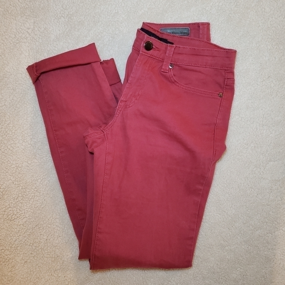 Calvin Klien Red Jean Ultimate Skinny Size 28 - Picture 2 of 7